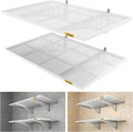 Aecxm 2-Pack 2x3ft Adjustable Garage Wall Shelving 560lbs Load Capacity Heavy Duty Wall Mounted Storage Shelf Metal Floating Shelves for Garage(White)