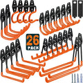 HUPBIPY 26 Pack Garage Hooks Heavy Duty Utility Steel with Anti-Slip Coating Wall Mount Storage Organizer for Hanging Power and Garden Tools, Ladders, Hose, Bikes, Ropes, Bulk Items, and More