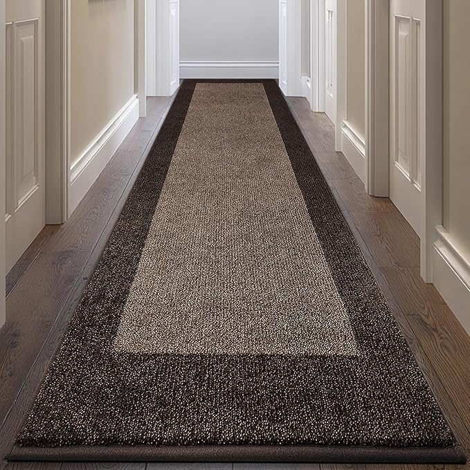 DOMUSTEX Machine Washable Runner Rug 32" x 120", Non Slip Kitchen Mat for Floor, Absorbent Entryway Rug for Kitchen, Bedroom, Living Room, Hallway, Door (Roll Packing)