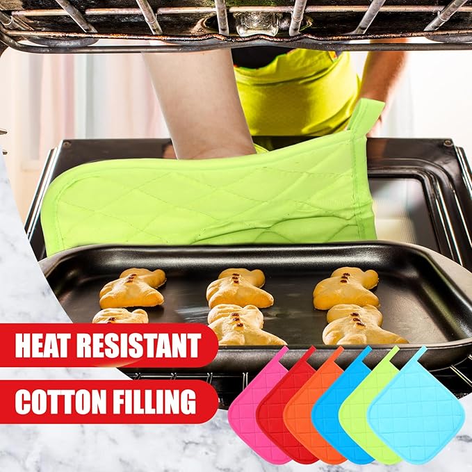 Uiifan 30 Pieces Cotton Pot Holders for Kitchen Washable Heat Resistant Potholders Oven Hot Pads for Cooking and Baking, 7.87 x 7.87 x 0.2 Inch(Multicolor)