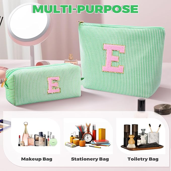 Btffitting Teen Girl Travel Essentials - Birthday Gifts for Girls Teens Kids Daughter Sister Her,Cute Trendy Stuff Makeup Bag Set Cosmetic Bag - Green,E