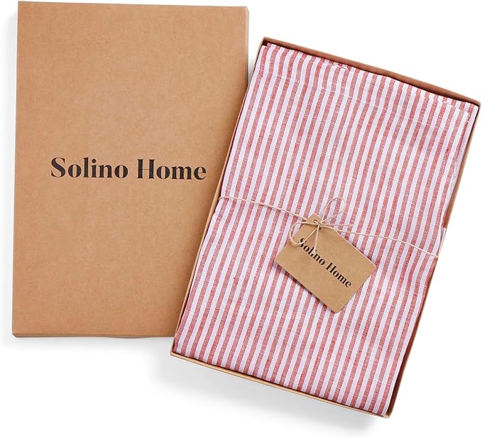 Solino Home 100% Pure Linen Apron for Women & Men - Full Midi Bib Apron Adjustable Neck Strap with Center Pockets for Kitchen