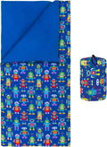Wildkin Kids Sleeping Bag – Roll-Up Design with Storage Bag for School, Travel & Camping - Robots