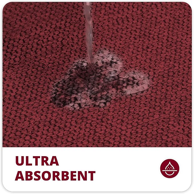 Christmas Bathroom Rugs Set 2 Pieces,Thin Bathroom Mats,Toilet Rugs,Quick Dry,Non-Slip,Machine Washable,Low Pile,Absorbent Bath Mats,Shower,Sink,Home Decor Accessories.Red,1'5"x2'3"+1'8"x2" U Shape