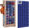 Hualleko 40-Pocket Over the Door Shoe Organizer - Large Mesh Pocket Hanging Shoe Organizer,Behind the Door Shoes Storage Holder Hanger