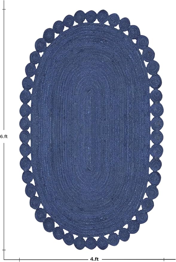 Runner - Oval Rug 2x14 Area Rug Kilim Rug Blue Solid Design 0.27 inches ThickIndoor Outdoor Rug Flatweave Rug High Traffic Area Home & Foyer Corridor Hallway & Stair Runner
