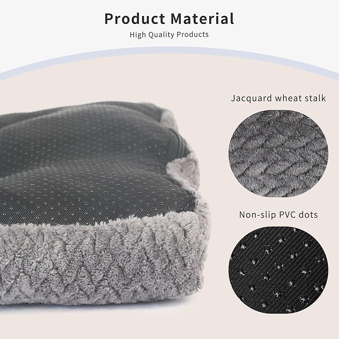 Necesitar Washable Dog Crate Bed 18 inch Small Anti-Slip Waterproof Warming Cozy Soft Pet Puppy, Dog Pillows for Small Dogs Tire Printing Dark Grey