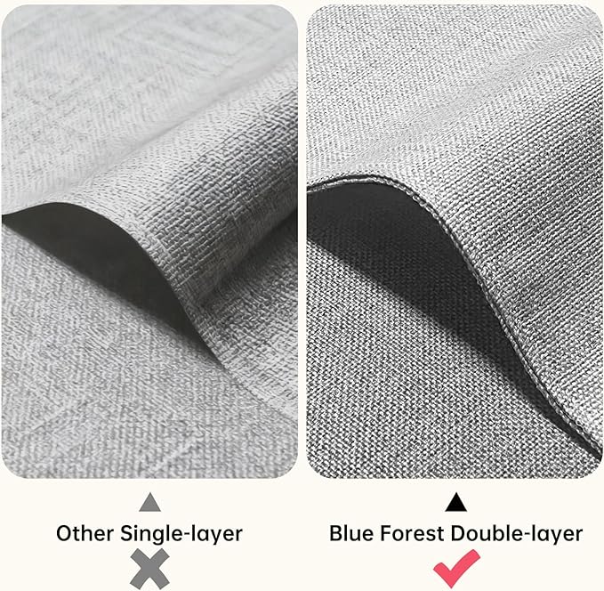 Blue Forest | Rectangular Faux Linen Placemats Set of 6 | Dual- Layered Thickened for Durability | Heat Resistant | Machine Washable | Wrinkle Free for Easy Care Indoor/Outdoor Use - Cream Beige