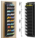 PAULONE 10-Pocket Multi-Use Over the Door Organizer, Heavy Duty 95lbs Capacity with Breathable Mesh, Versatile Hanging Storage for Shoes, Toys, Office Supplies-Classic (Black, 10-Shelf,)