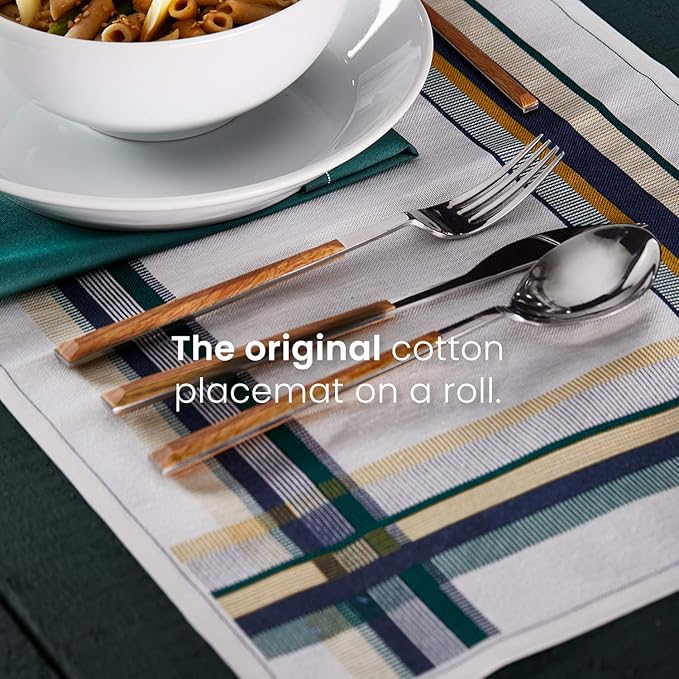 MY DRAP Washable And Reusable Cloth Placemat - 17.7 x 12.6 in (6 Per Roll, Cotton Noel)