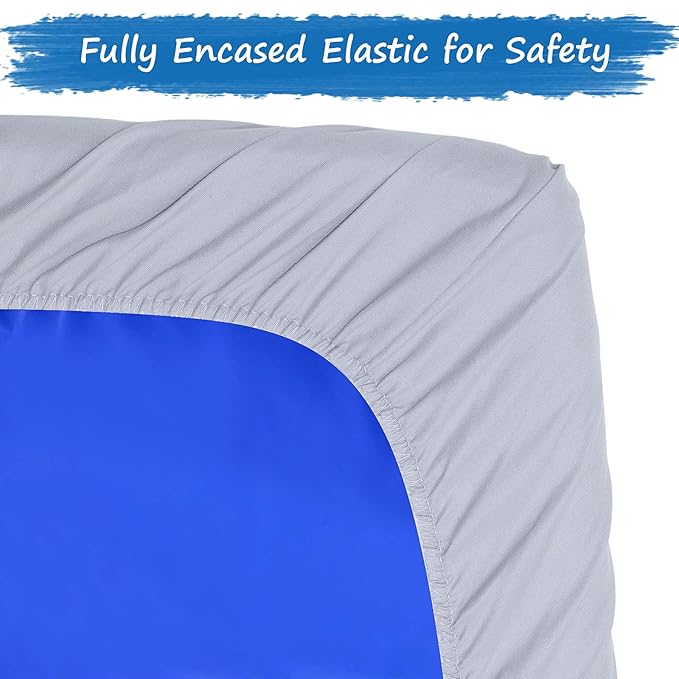 Nap Mat Sheet 10 Pcs, 24" x 48" x 4" Preschool or Day Care Rest Mat Sheet for ECR4Kids and KinderMat, Super Soft and Breathable Microfiber Baby Sheet for Boys and Girls, Gray