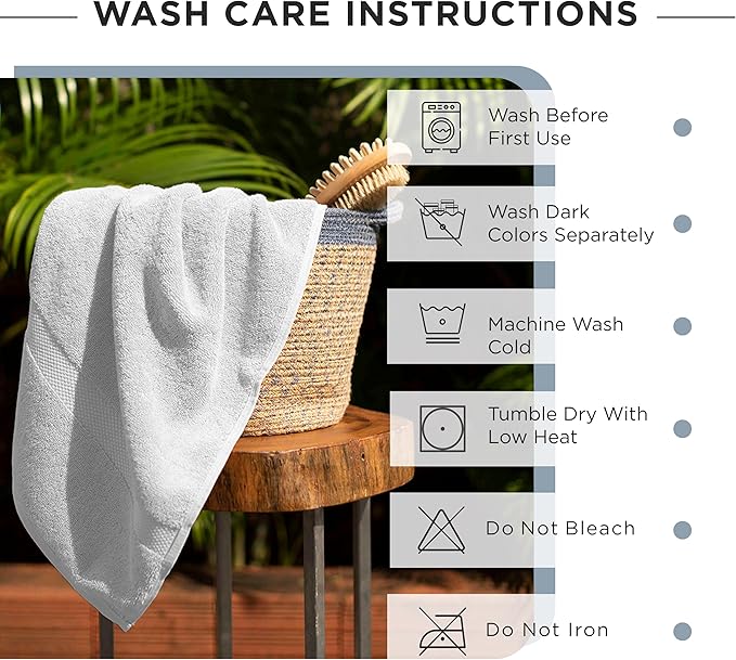 Villa Celestia 600 GSM 100% Cotton Bath Towels, White, Set of 4, Highly Absorbent, Plush, Soft, Quick Dry, 4 Pieces Combed Cotton Luxury Towels for Hotels, Spa, Salon, Bathroom, Dorm, Pack of 4