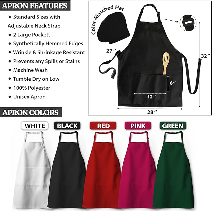Custom Aprons for Women and Men, Personalized Chef Apron, Personalized Kitchen Apron with Pockets, Grilling & Cooking Aprons, Delantales de Cocina para Mujer, Gifts for Chefs