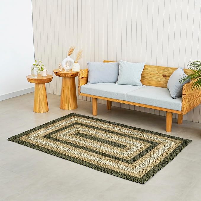 Traditional Jute Braided Runner Rug, Rustic Primitive Country Décor for Kitchen, Entryway, Hallway, Meadow, 2'6"X10'