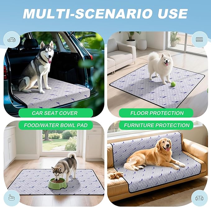 Velvopet Washable Pee Pads for Dogs, 2 Pack Puppy Pads, Super Absorbent & Leakproof with Anti-Slip Bottom for Dog Training, Crates, Car, Pet Pee Pads, and Furniture Protection,18"x24"