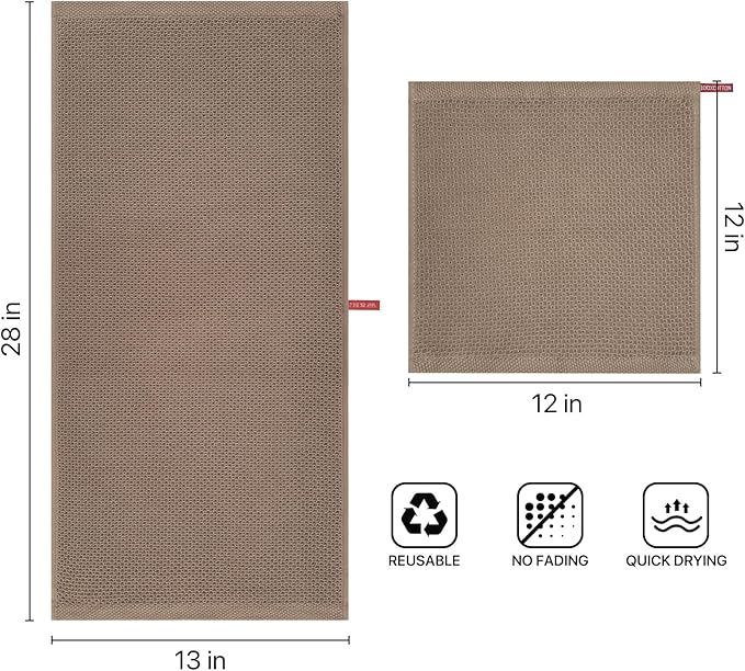 FreeNook 100% Cotton Waffle Weave Kitchen Towels, 8 Pack Dish Cloths for Washing Dishes, Ultra Soft Absorbent Dish Towels, Quick Drying Kitchen Rags, 12x12 Inches, Mixed Color