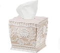 Resin Tissue Box Cover for Modern Home Decor - Minimalist Square Tissue Box Holder for Guest Room, Bedroom, Bathroom, Tabletop & Office - Durable and Aesthetic Tissue Holder, Rose Vine