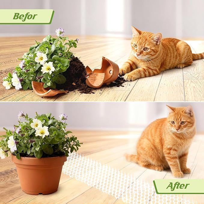 OCEANPAX Clear Scat Mat for Cats 16 x 13 Inch, 10 Pack Transparent Cat Deterrent Mat with 1 Inch Spikes, Indoor Outdoor Pet Training Mat to Keep Cats Off Sofa, Counter & Garden