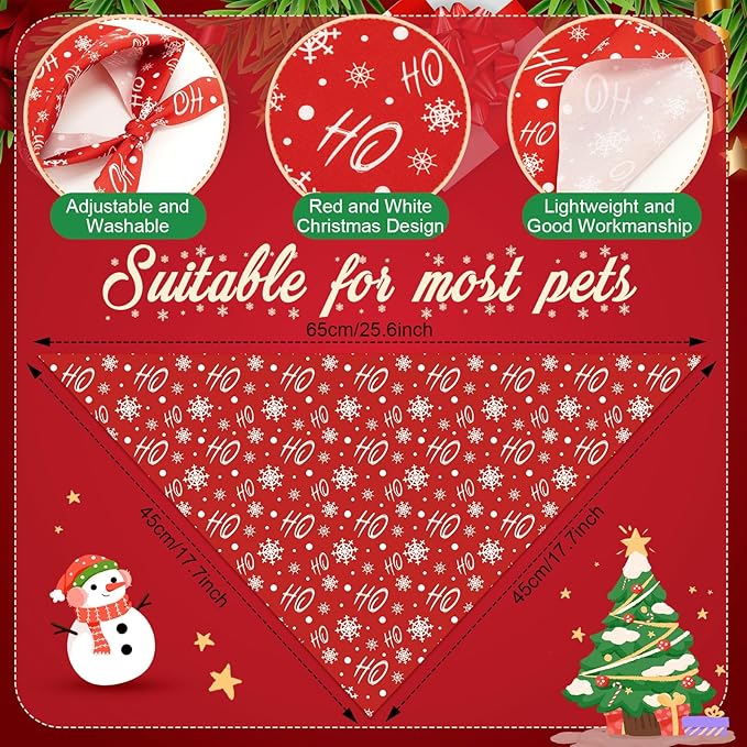 Abbylike 50 Pcs Valentines Day Dog Bandanas Bulk Red and White Polka Dots Stripes Bandanas for Dogs Triangle Kerchief Bibs Scarf for Pet Romantic Costume Photo Props Accessories(25.6 x 17.7 x 17.7)
