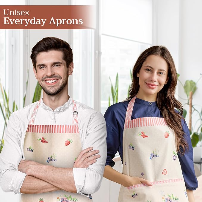 Maison d' Hermine 100% Cotton Apron for women with Pocket Kitchen Chef Apron for Men Cooking Gardening Server Waitress