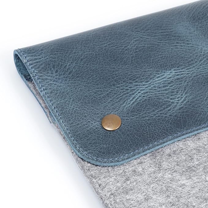 MegaGear Genuine Leather and Fleece MacBook Bag Laptop Sleeve for MacBook Pro and MacBook Air Case - 16 Inch - 15 Inch - 15.5 Inch (M4, M3, M2, M2, M1, Pro & Max) 2020 to 2024 Models