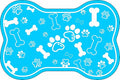 Dog Cat Mat for Food and Water,Rapid Absorbent Pet Feeding Mat, Bone Shaped Dog Placemat Bowl Mat with Rubber Backing,No Stains Pet Food Mats Indoor, Pet Accessories Supplies,Blue 23"×36"