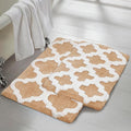 C23 Luxury Trellis Bath Rug Set of 2 (Beige & White) 20"x32" & 16"x24" | 2200 GSM Ultra-Thick High-Density Plush | Decorative Non-Slip Bathroom Mats | Hotel Quality, Machine Washable