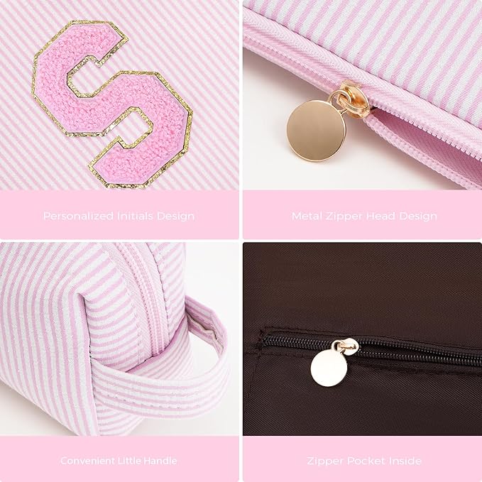 Btffitting Gifts for Girls Teens Kids - Birthday Gift for Daughter Sister Her,Travel Essentials,Teen Girl Essentials,Cute Trendy Stuff Makeup Bag Set Cosmetic Bag - Pink,S