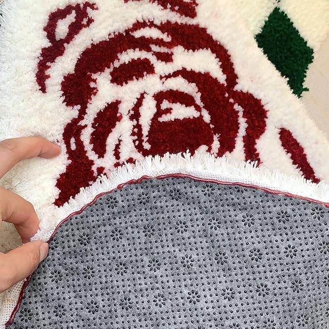 Pllieay 72x78.7 Inch Non Slip Final Backing Cloth, Vinyl Primary Tufting Cloth Backing Fabric, Non Slip Pad with Plum Blossom Pattern for Carpets Rug Tufting Gun Cushion Punch Needle