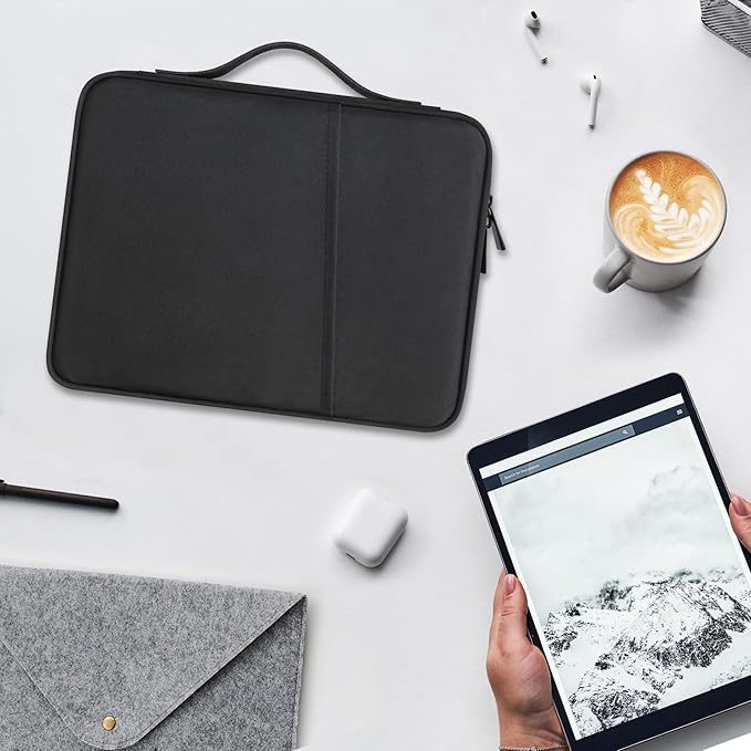 Lacdo Tablet Sleeve Bag Carrying Case for 13 inch New iPad Pro M5 M4 2025-2024, 13 inch New iPad Air M3 M2 2025-2024, 12.9 inch iPad Pro 6 5 4 3 2022-2018 with Magic Keyboard, Water-Resistant, Black