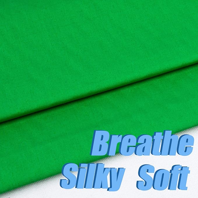 2 Yard Green Cotton Fabric,Natural Cotton Poplin Fabric by The Yard, 59 Inches Wide 100% Cotton Fabric,Soft Embroidery Muslin Quilting Material for Sewing Material Apparel Cloth