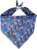 UP URARA PUP 4th of July Dog Bandana, Patriotic Bandana for Small Medium Dog, Cute Patriotic Puppy Bandana, Cotton American Flag Pet Triangle Bid Scarf Kerchief for Girl Boy Dogs or Cats