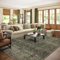 Washable Living Room Area Rug: 10x14 Rugs for Bedroom Vintage Stain Resistant Non Slip Low Pile Large Boho Carpet for Kitchen Dining Room Farmhouse Kids Room Nursery
