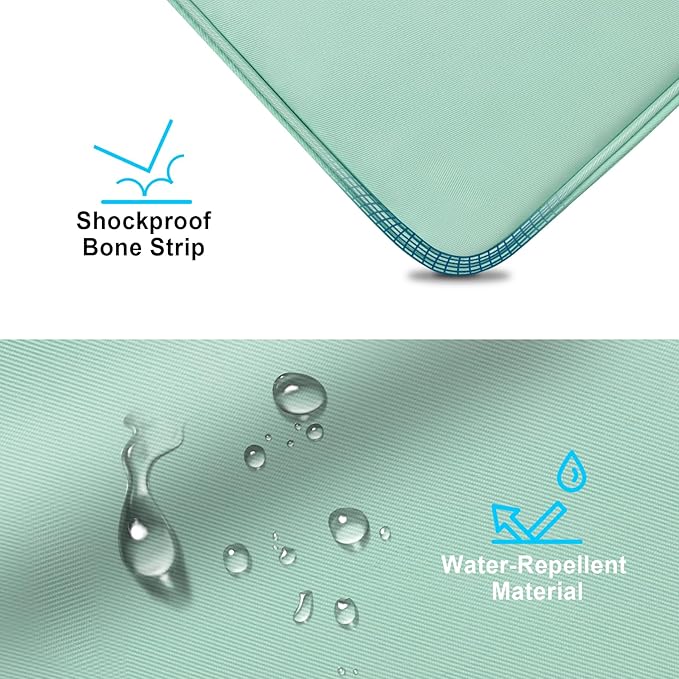 Lacdo Tablet Sleeve Bag for 11 inch iPad A16 / 11 Inch iPad Pro M5 M4 / 11 inch iPad Air M3 M2 / 10.9" iPad / 10.2" iPad /10.9" ipad Air, 11 inchs Samsung Galaxy Tab A9+ Bag, Fit Magic Keyboard, Green