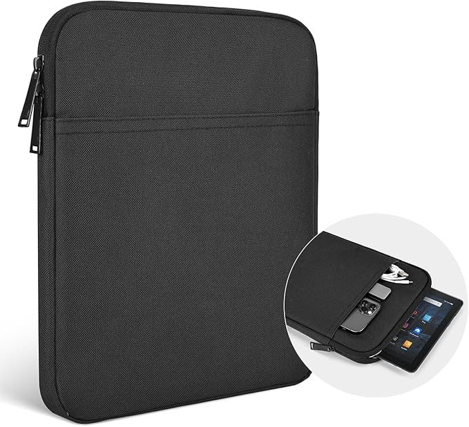 8 Inch Tablet Carrying Sleeve Bag Compatible with 8" Amazon Kindle Fire 8/Fire 8 Plus, 8.3" iPad mini 7 6/7.9" iPad mini 5 4 3 2 1, Samsung Galaxy Tab A7 Lite/Tab A Protective Tablet Case(Black)