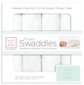 SwaddleDesigns Cotton Muslin Swaddle Blankets, Set of 4, Receiving Blankets for Baby Boys & Girls, Best Shower Gift, 46x46 inches, Pure White