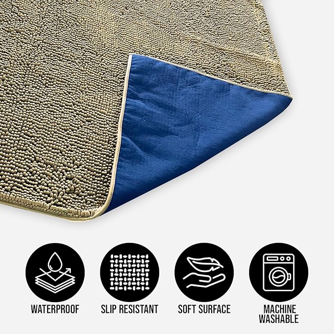 Muddy Mat® Dog Blanket - Chenille Water Absorption Blanket for Bed & Couch Cover for Dogs Washable, Anti-Slip Soft and Durable Furniture Protector for Dogs - Beige 40"x50"
