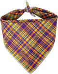 UP URARA PUP Halloween Pumpkin Dog Bandana, Thanksgiving Triangle Bid Scarf, Cotton Pet Kerchief for Girl Boy Dogs or Cats, Colorful Plaid Puppy Bandana for Small Medium Dog Fancy
