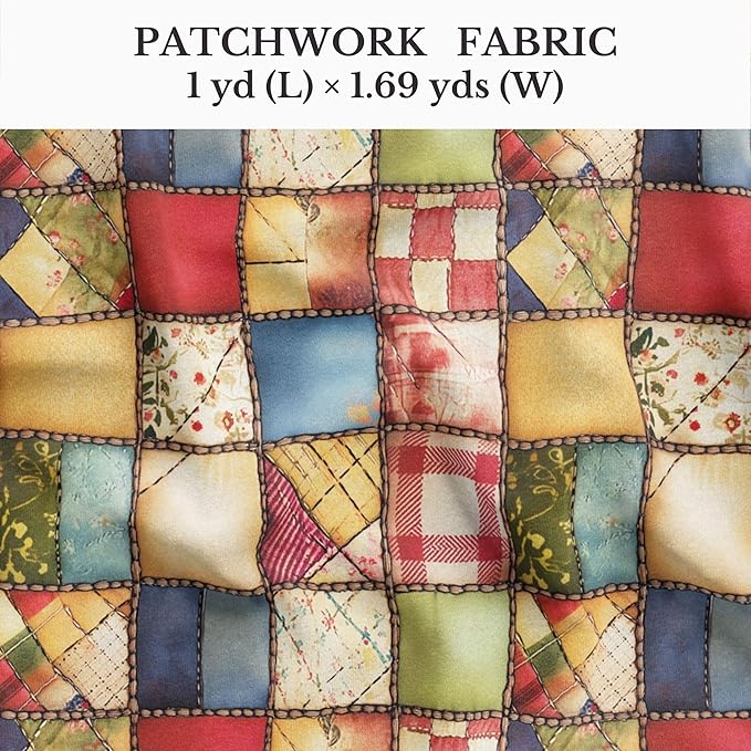 Harvest Cottage Patchwork Cotton Fabric – Premium Turkish Printed Cotton 140 GSM, Pre-Cut 61 x 36.6 Inches, Quilting & Sewing Fabric for Crafts, Home Decor & DIY Projects