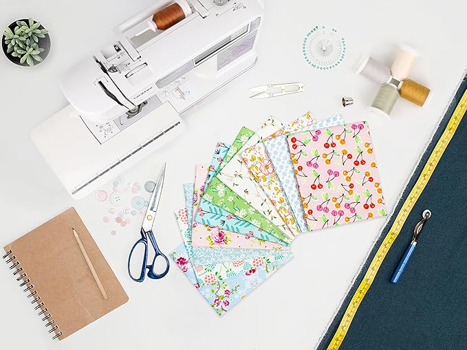 Craftido -25 Options- 100% Cotton Quilting Fabric Bundles 10pcs Fat Quarters 18”x21”-Medium Weight 5.2 oz- Soft Cotton for Quilting, Sewing Project, Patchwork, DIY Crafts - Sweet