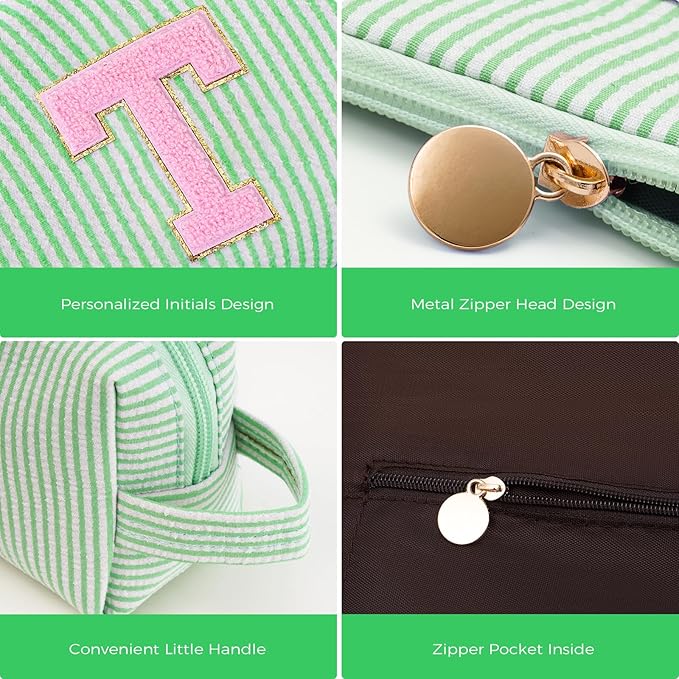 Btffitting Teacher Appreciation Gifts,Thank You Gifts from Students,Birthday Teacher Retirement Gifts for Women,Teachers Day Gift Ideas,Makeup Bag Set Cosmetic Bag - Green,T