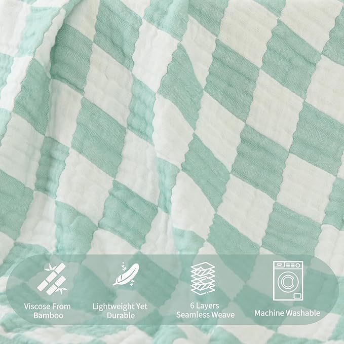HardNok Ultra Soft Muslin Baby Blanket, A Versatile Swaddle and Bed Blanket for Babies, Toddlers, Boys, and Girls (1 Pack).