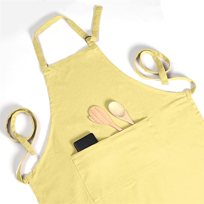 Native Fab Kitchen Apron 2 Pack - 100% Cotton Adjustable, Durable Apron with Pockets, Perfect for Cooking, Baking, Grilling