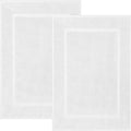 RIVERSIDE Bath Mat Set of 2 - White Bath Mats 21x34 Inches, Not a Bathroom Rug, 100% Ring Spun Cotton, Super Soft & Highly Absorbent Bathroom Floor Mats