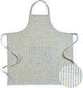Solino Home 100% Pure Linen Apron for Women & Men - Full Midi Bib Apron Adjustable Neck Strap with Center Pockets for Kitchen