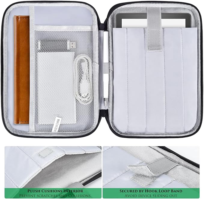 6-7 Inch E-Reader Tablet Carrying Sleeve for 7" Amazon Fire 7/Kindle Oasis,6.8" Kindle Paperwhite 11th 2021, 6" Kindle Paperwhite/Kindle 2022, Kobo Clara 2E/Libra 2 eReader Protective Bag Case(Black)