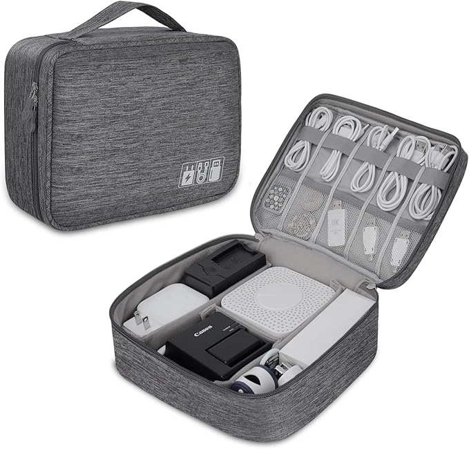 XINGXINRONG Electronic Organizer Travel Universal Cable Organizer Electronics Accessories Bag for Cable, Charger, Phone, USB, SD Card,1Pack
