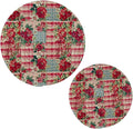 Boccsty Spring Rose Trivets for Hot Pots and Pans Leaves Pot Holders 2PCS Hot Pads Kitchen Pot Holder for Counter Table Countertop Farmhouse
