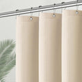 PANGSINNE Beige Fabric Shower Curtain - Waffle Textured Heavy Duty Shower Curtains for Bathroom, 256GSM Hotel Spa Luxury Weighted Bath Curtain with 6 Hooks, 36x72, Beige