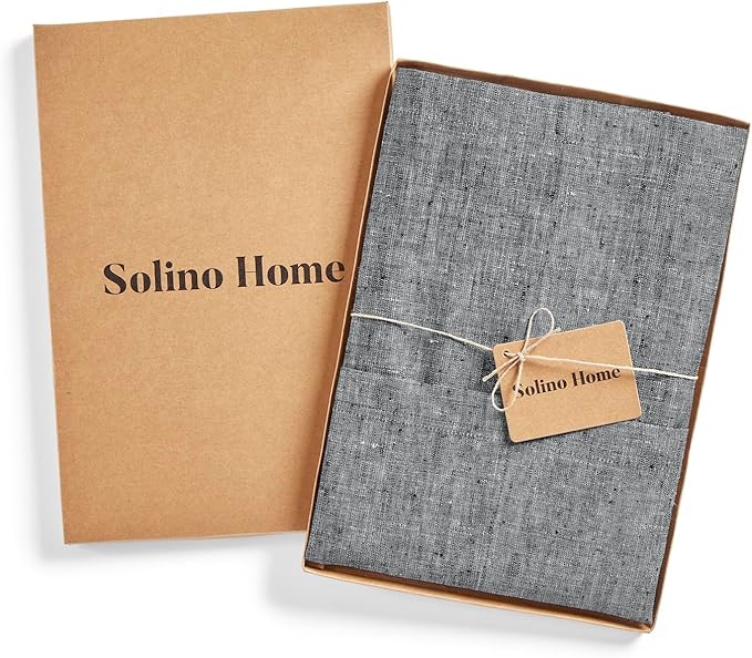 Solino Home Linen Bistro Server Apron - Extra long ties with Pockets - 100% Pure Linen Half Apron for Men and Women